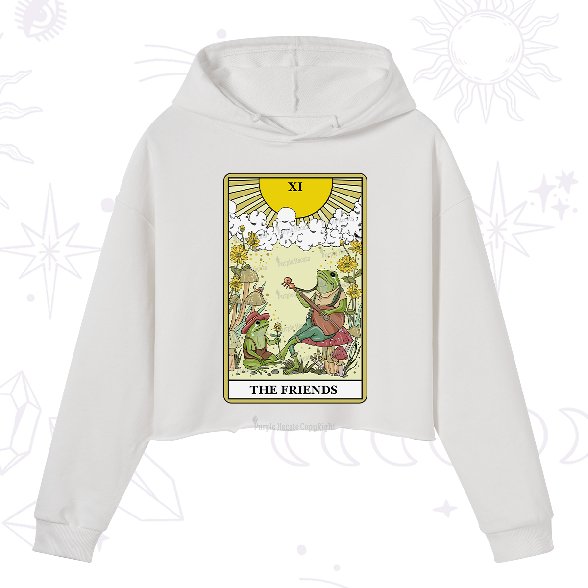 Purplehecate The Frendies Tarot Card Crop Hoodie