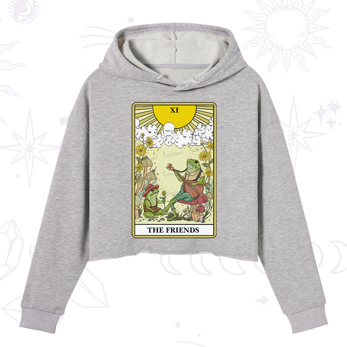 Purplehecate The Frendies Tarot Card Crop Hoodie