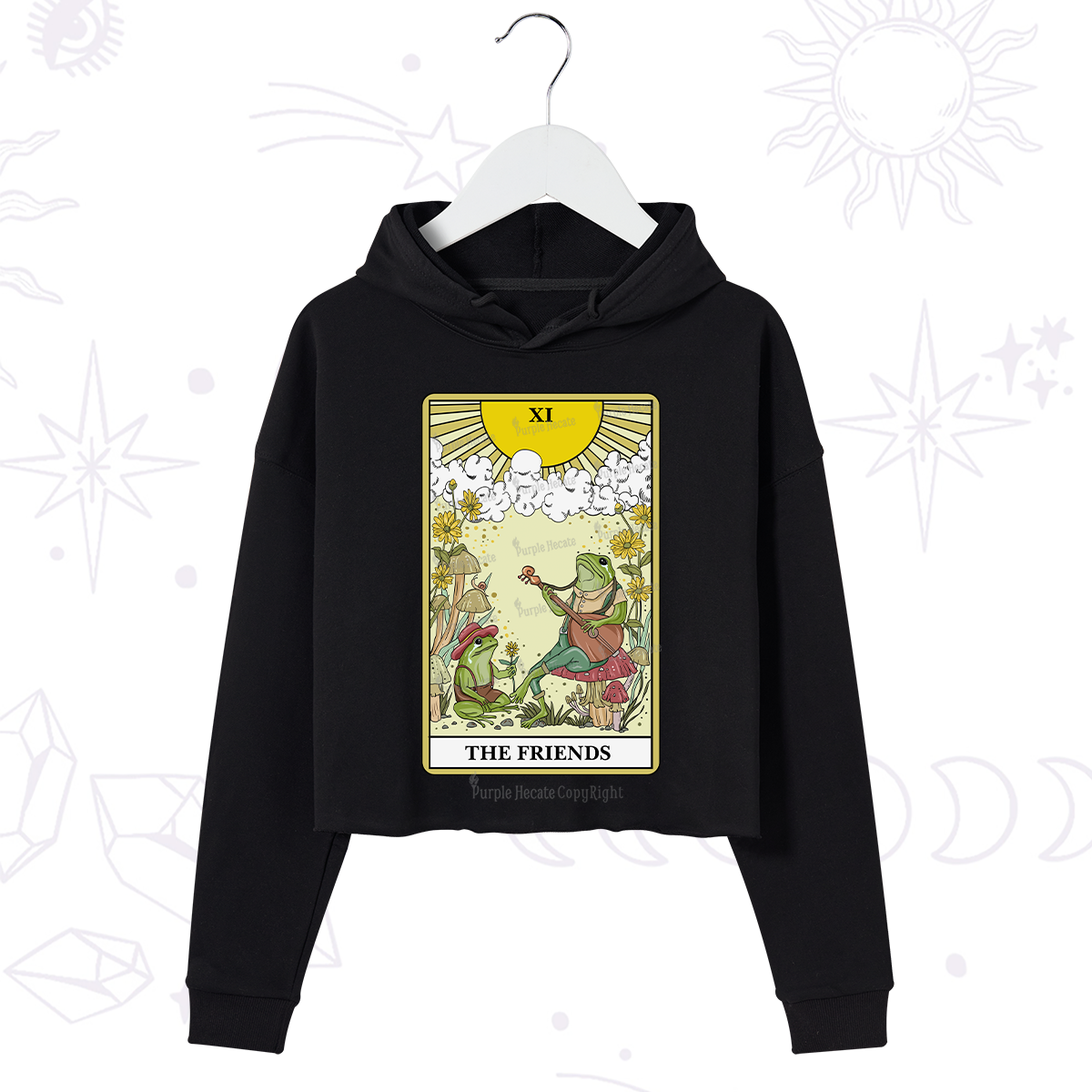 Purplehecate The Frendies Tarot Card Crop Hoodie