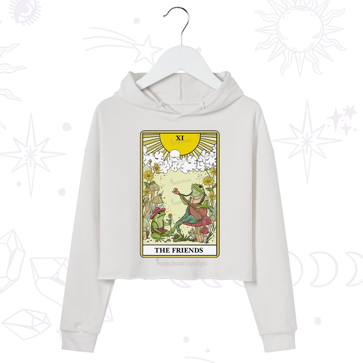 Purplehecate The Frendies Tarot Card Crop Hoodie