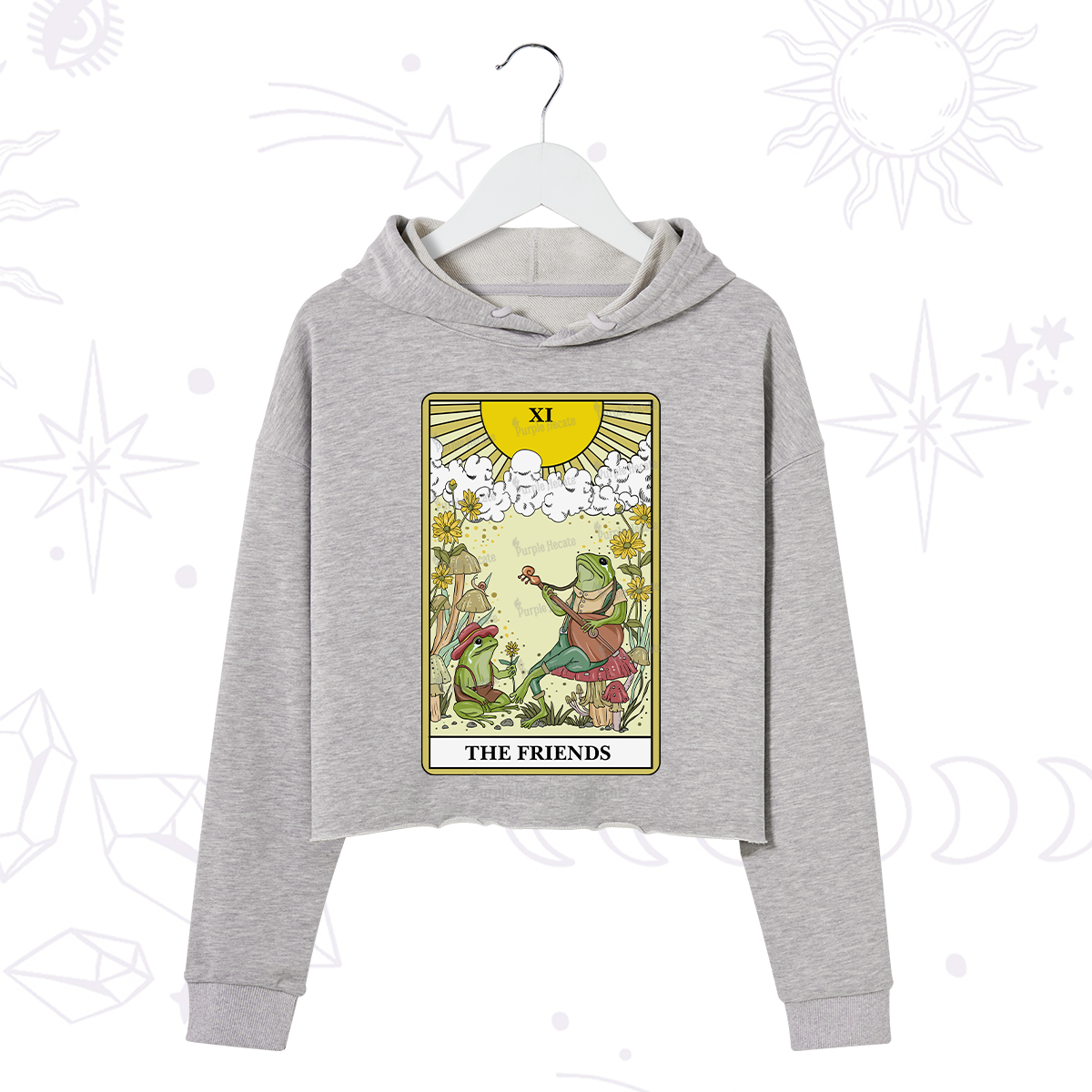 Purplehecate The Frendies Tarot Card Crop Hoodie