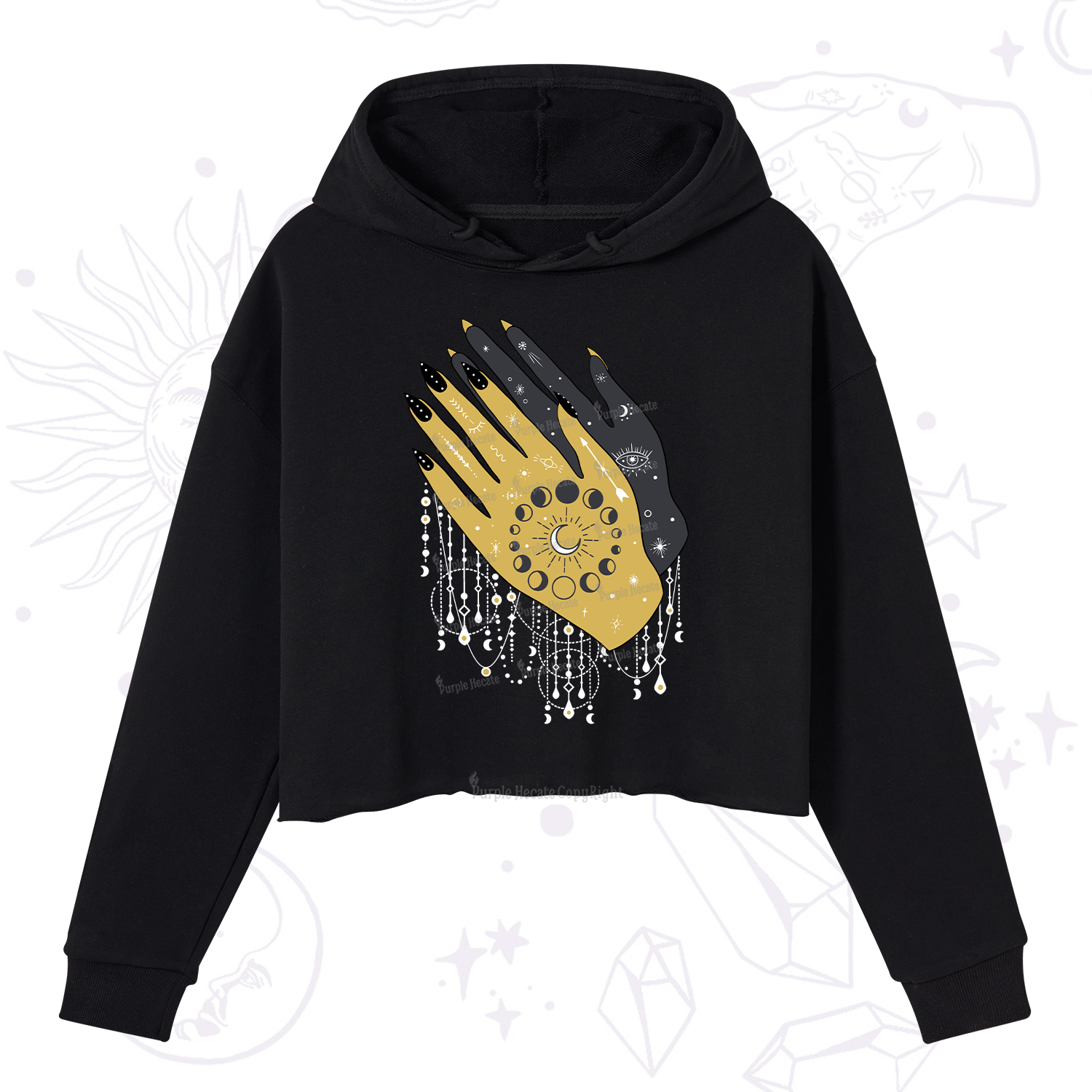 Purplehecate Wash Your Hands Crop Hoodie