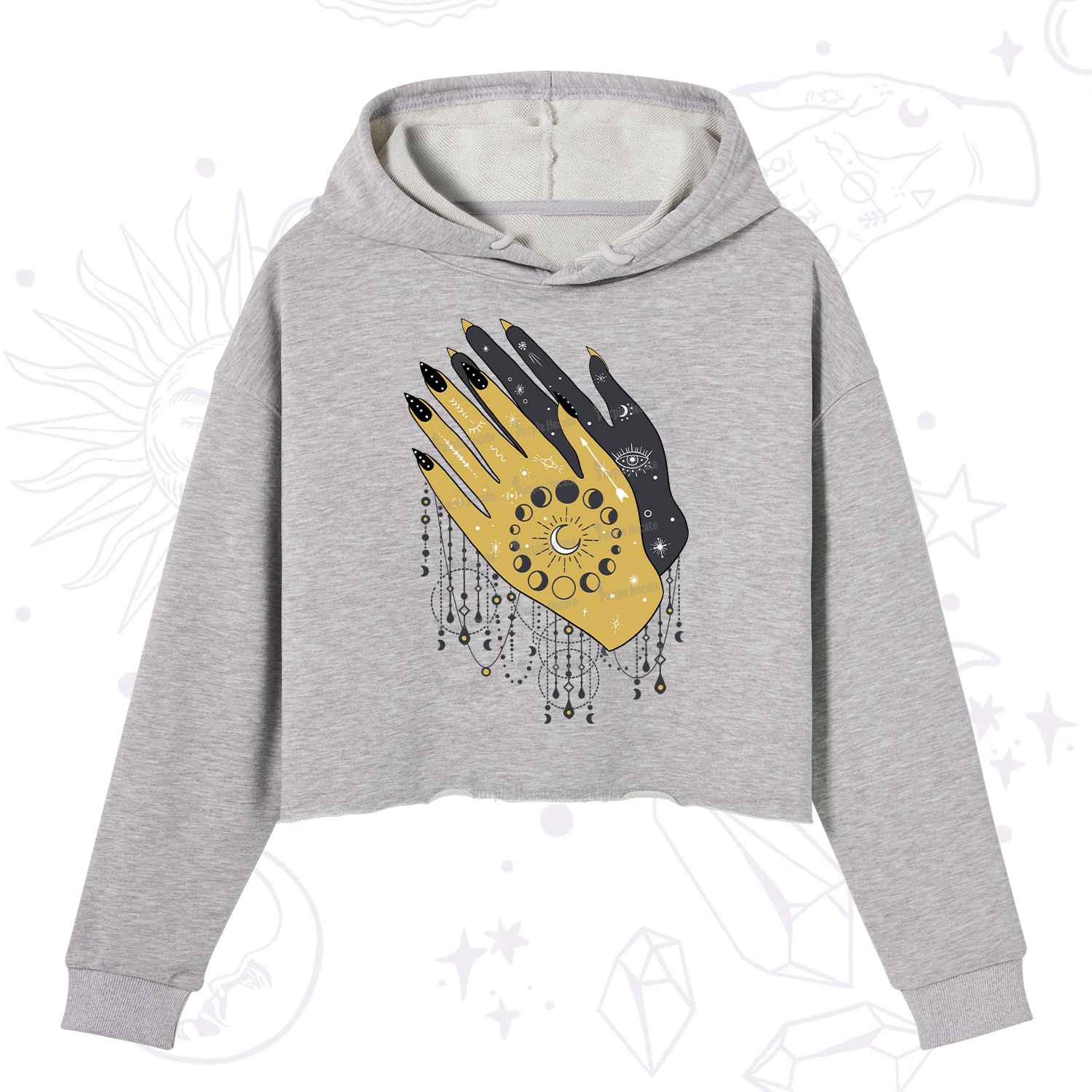 Purplehecate Wash Your Hands Crop Hoodie