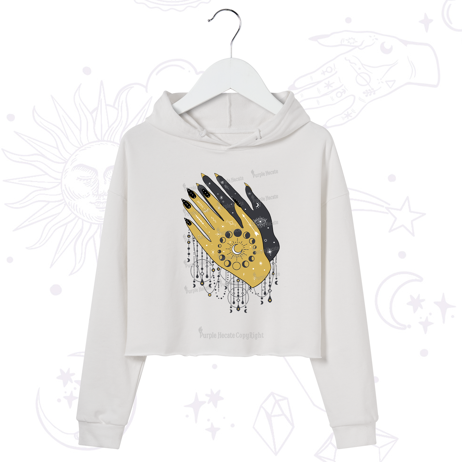 Purplehecate Wash Your Hands Crop Hoodie