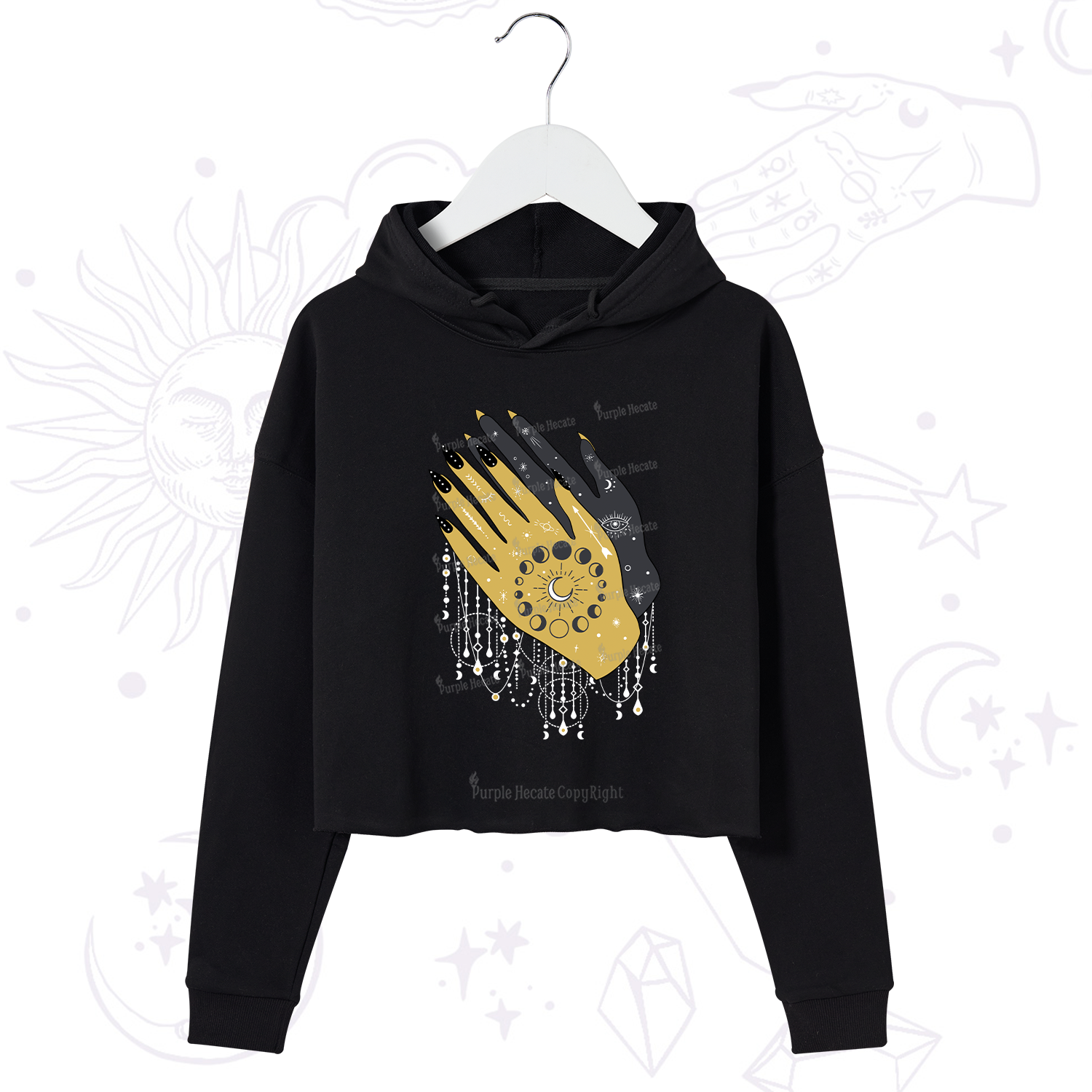 Purplehecate Wash Your Hands Crop Hoodie