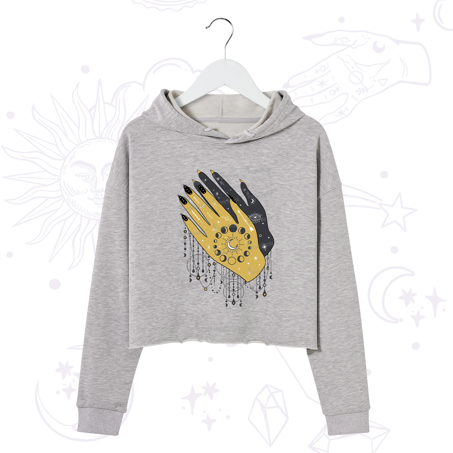 Purplehecate Wash Your Hands Crop Hoodie