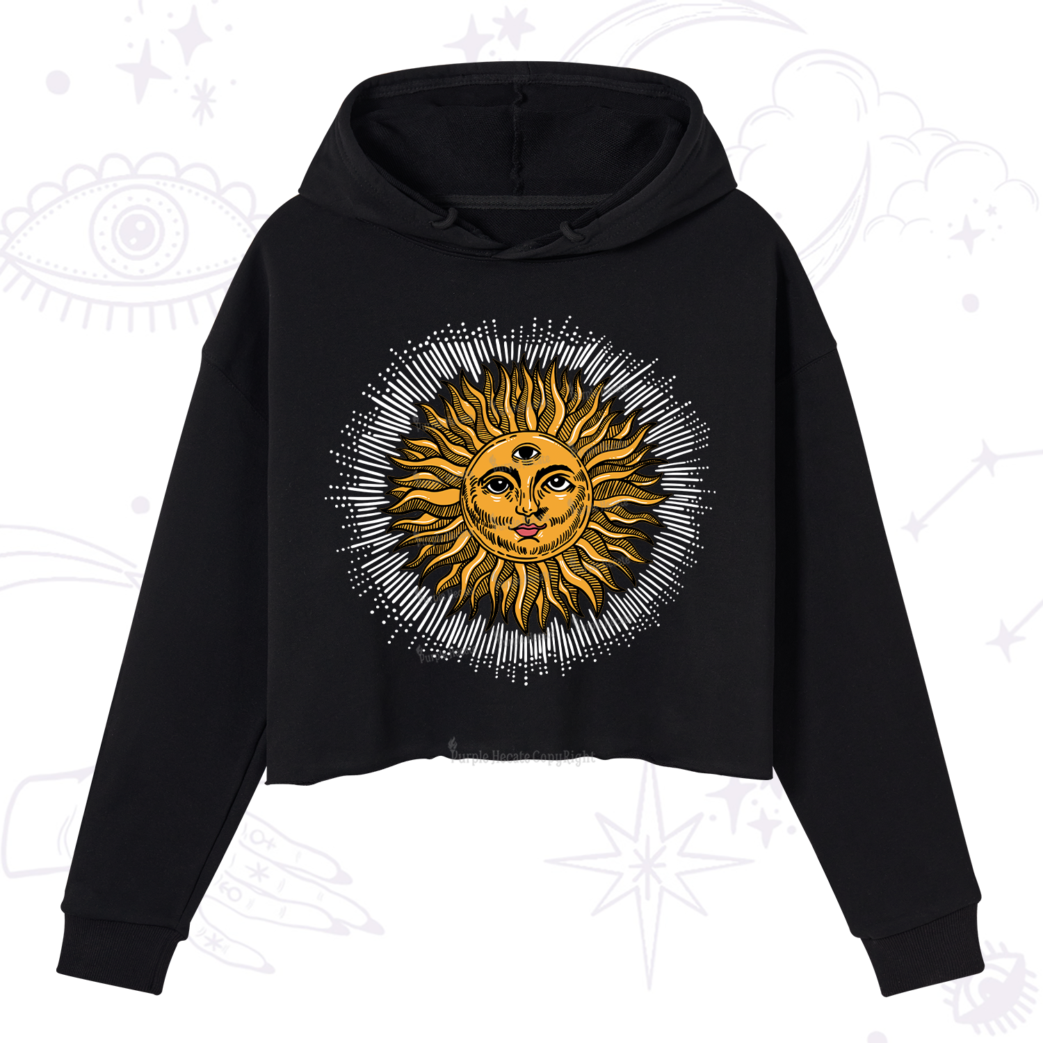 Purplehecate Sat Nam Crop Hoodie