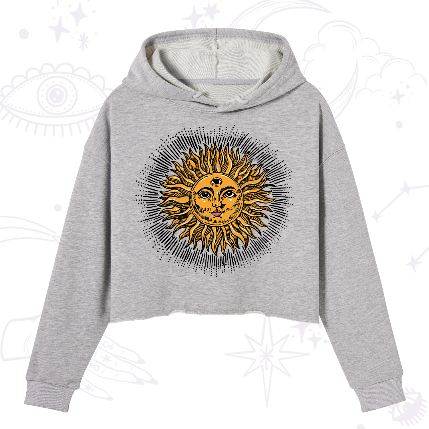 Purplehecate Sat Nam Crop Hoodie