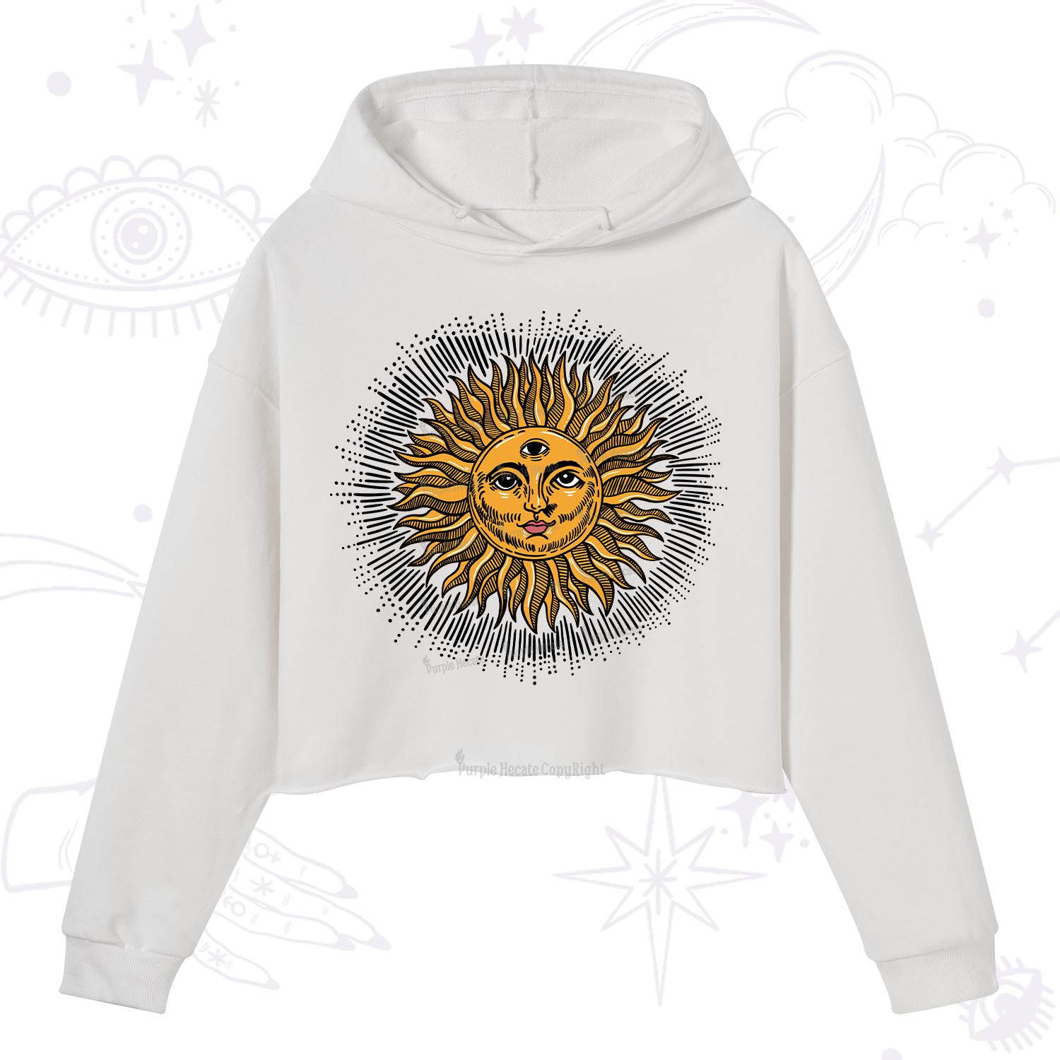 Purplehecate Sat Nam Crop Hoodie