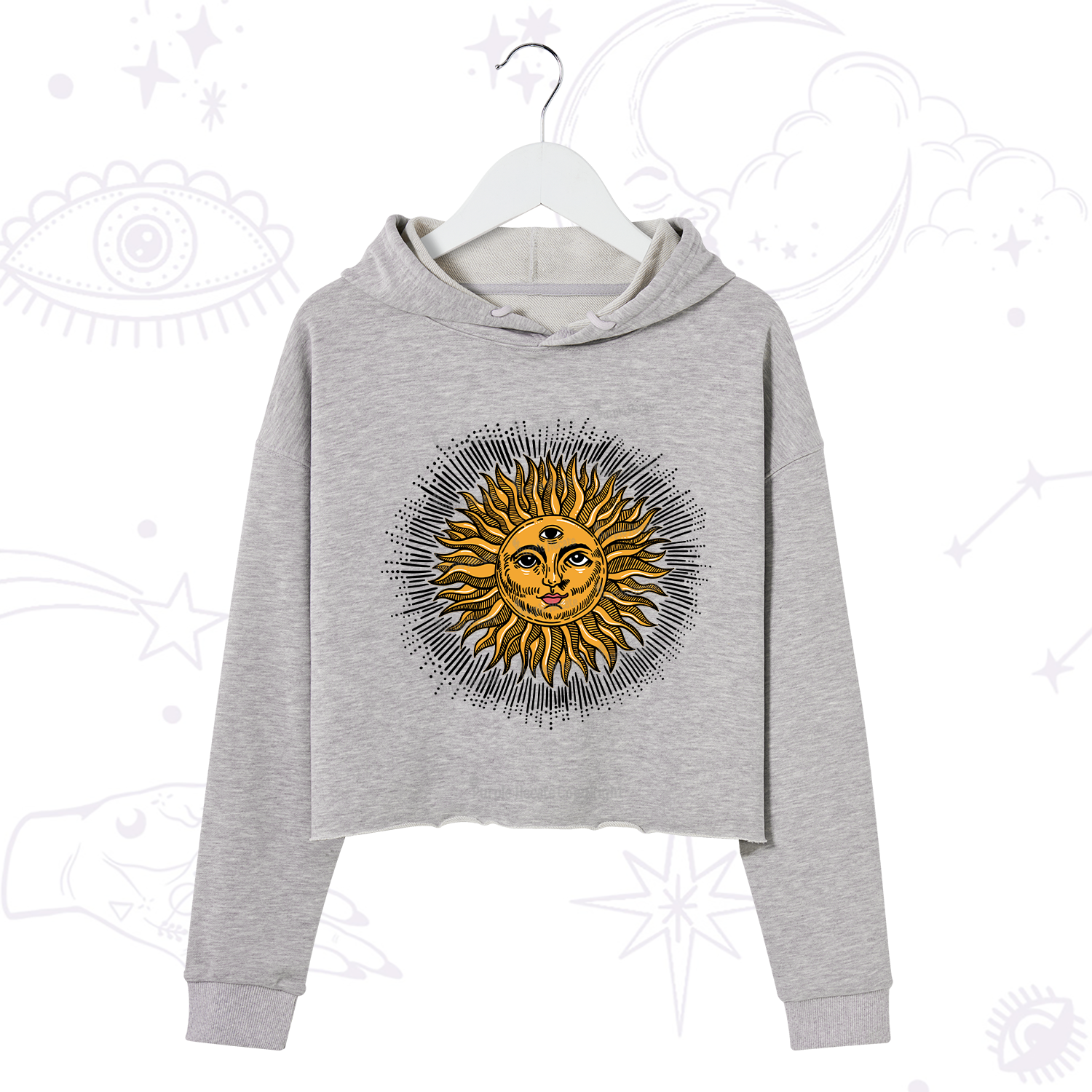 Purplehecate Sat Nam Crop Hoodie