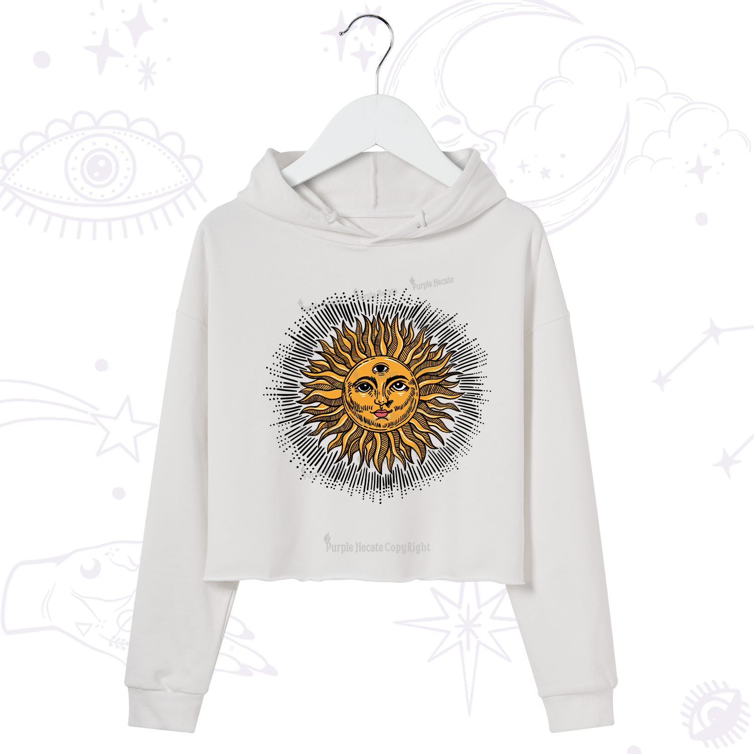 Purplehecate Sat Nam Crop Hoodie