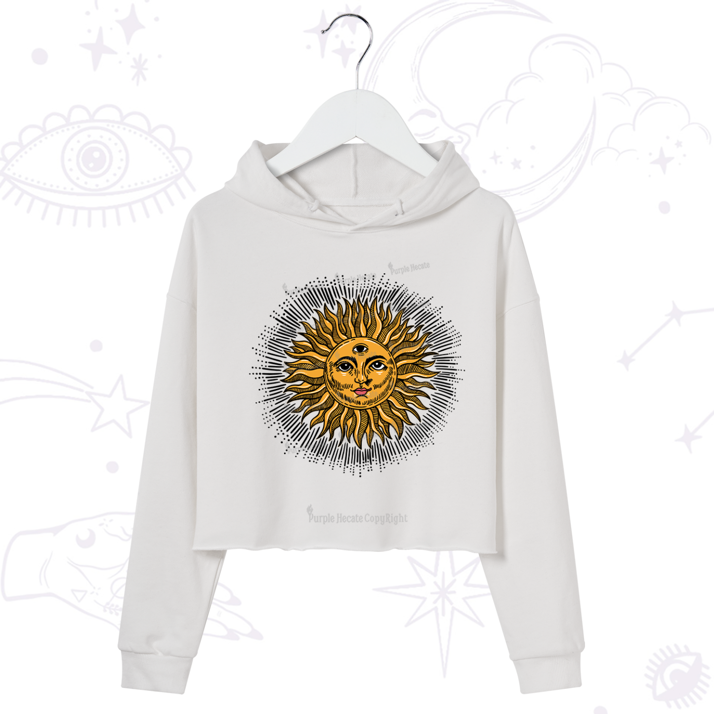 Purplehecate Sat Nam Crop Hoodie