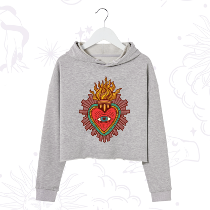 Purplehecate Sacred Heart Crop Hoodie