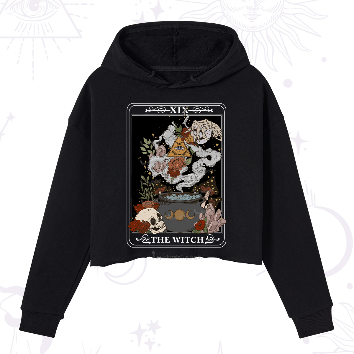 Purplehecate The Witch Tarot Crop Hoodie