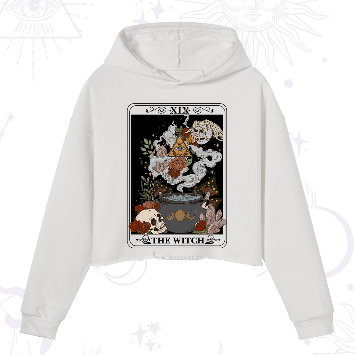 Purplehecate The Witch Tarot Crop Hoodie