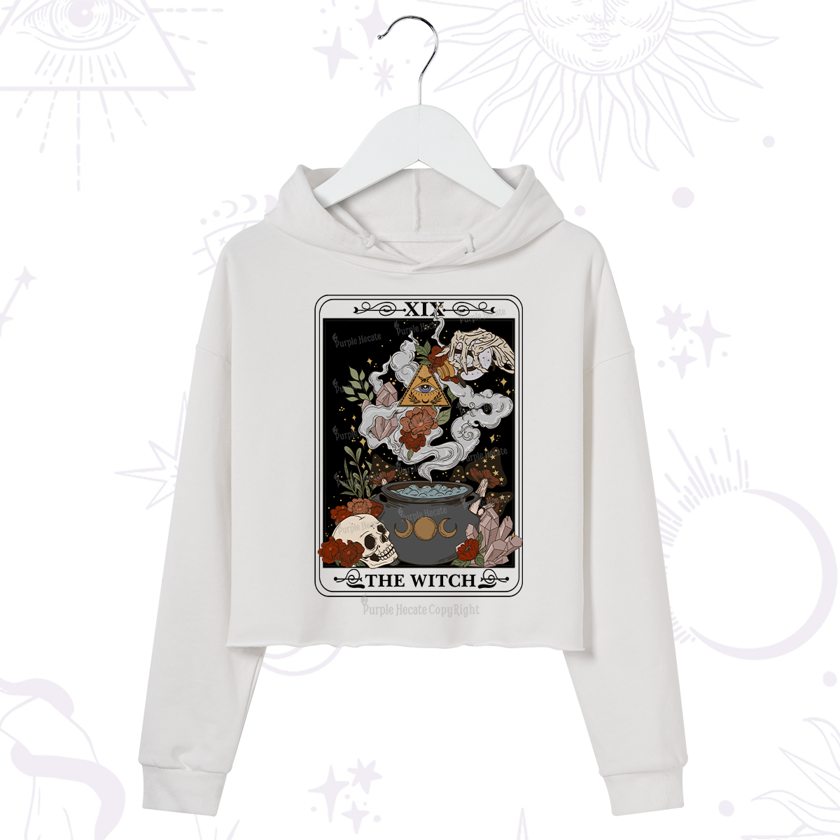 Purplehecate The Witch Tarot Crop Hoodie