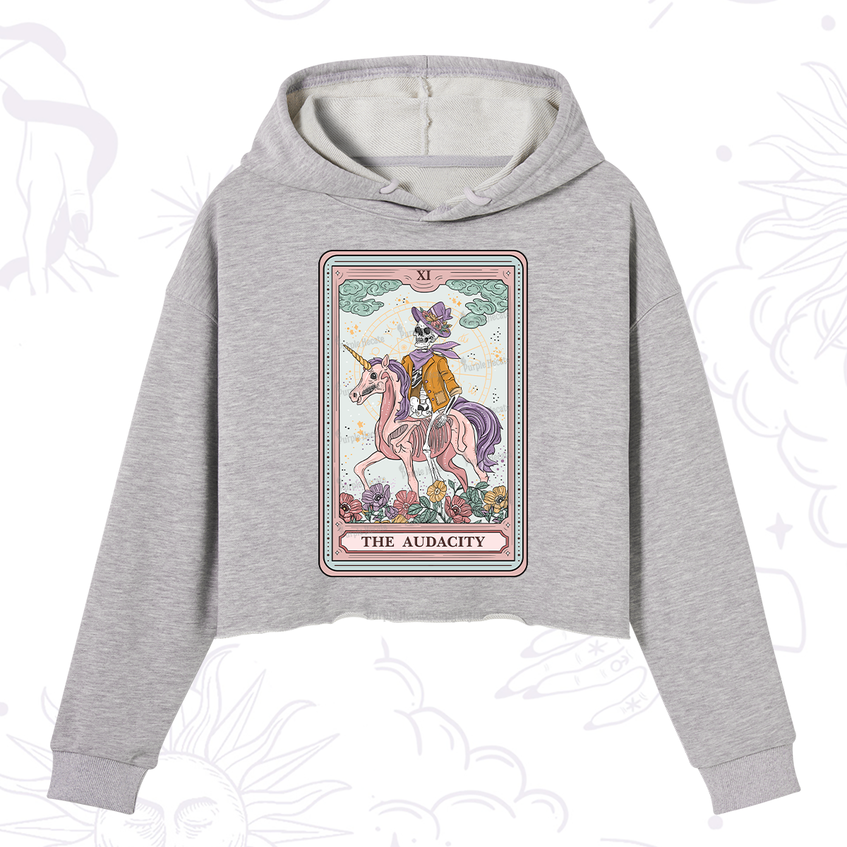 Purplehecate The Audacity Tarot Card Crop Hoodie