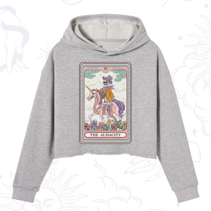 Purplehecate The Audacity Tarot Card Crop Hoodie