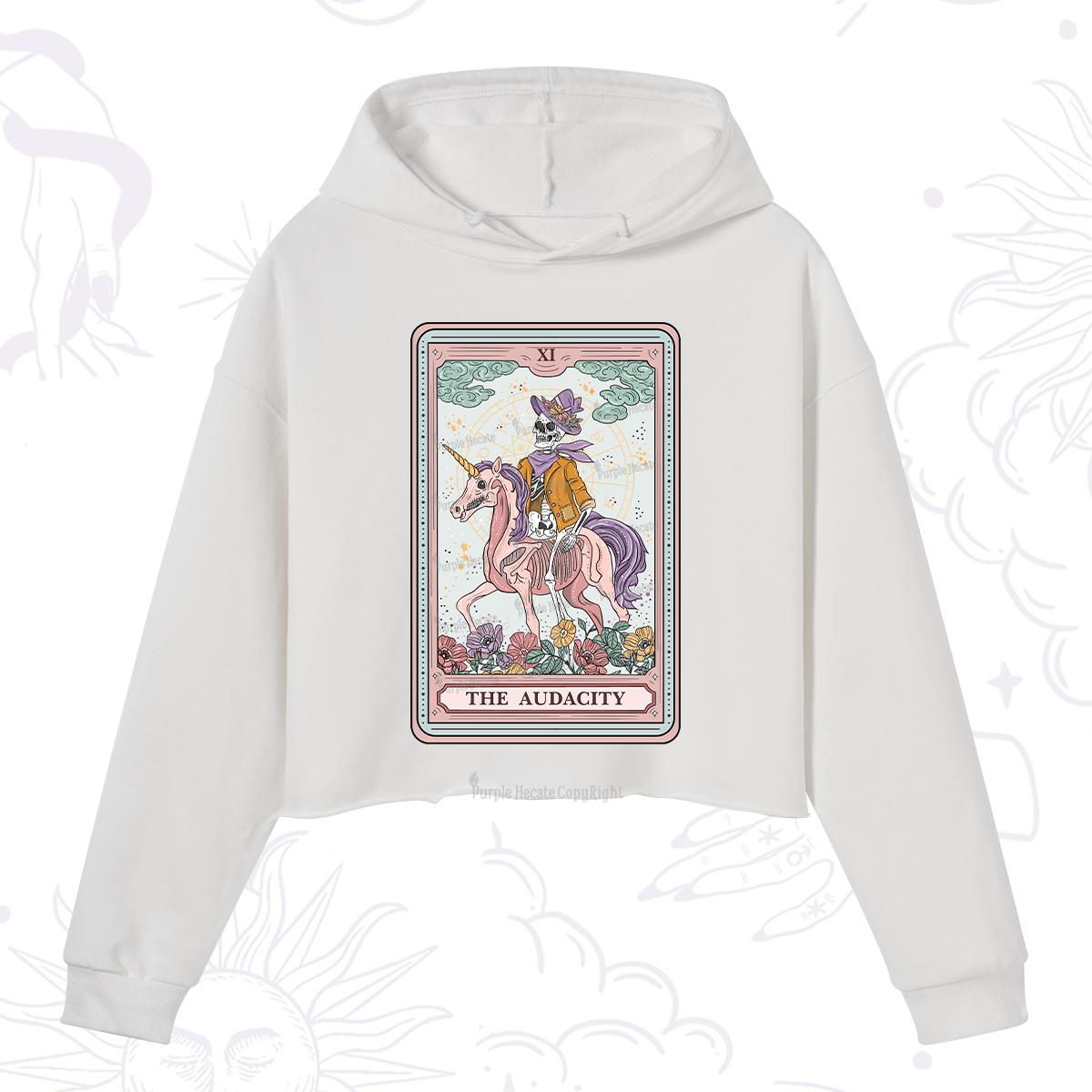 Purplehecate The Audacity Tarot Card Crop Hoodie