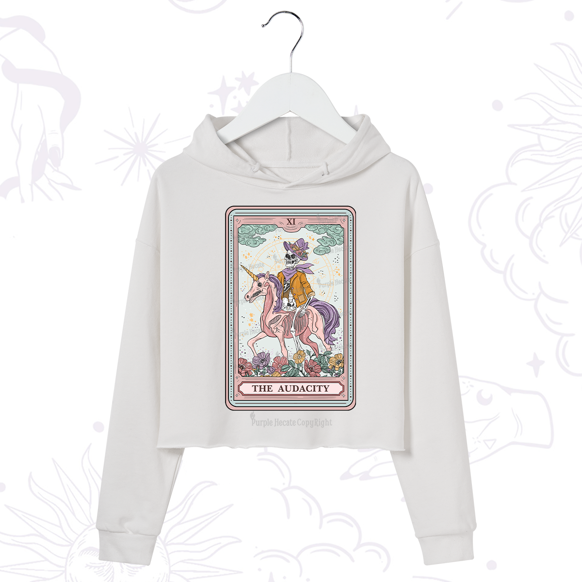 Purplehecate The Audacity Tarot Card Crop Hoodie