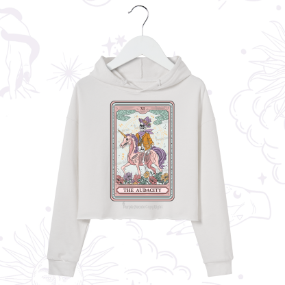 Purplehecate The Audacity Tarot Card Crop Hoodie