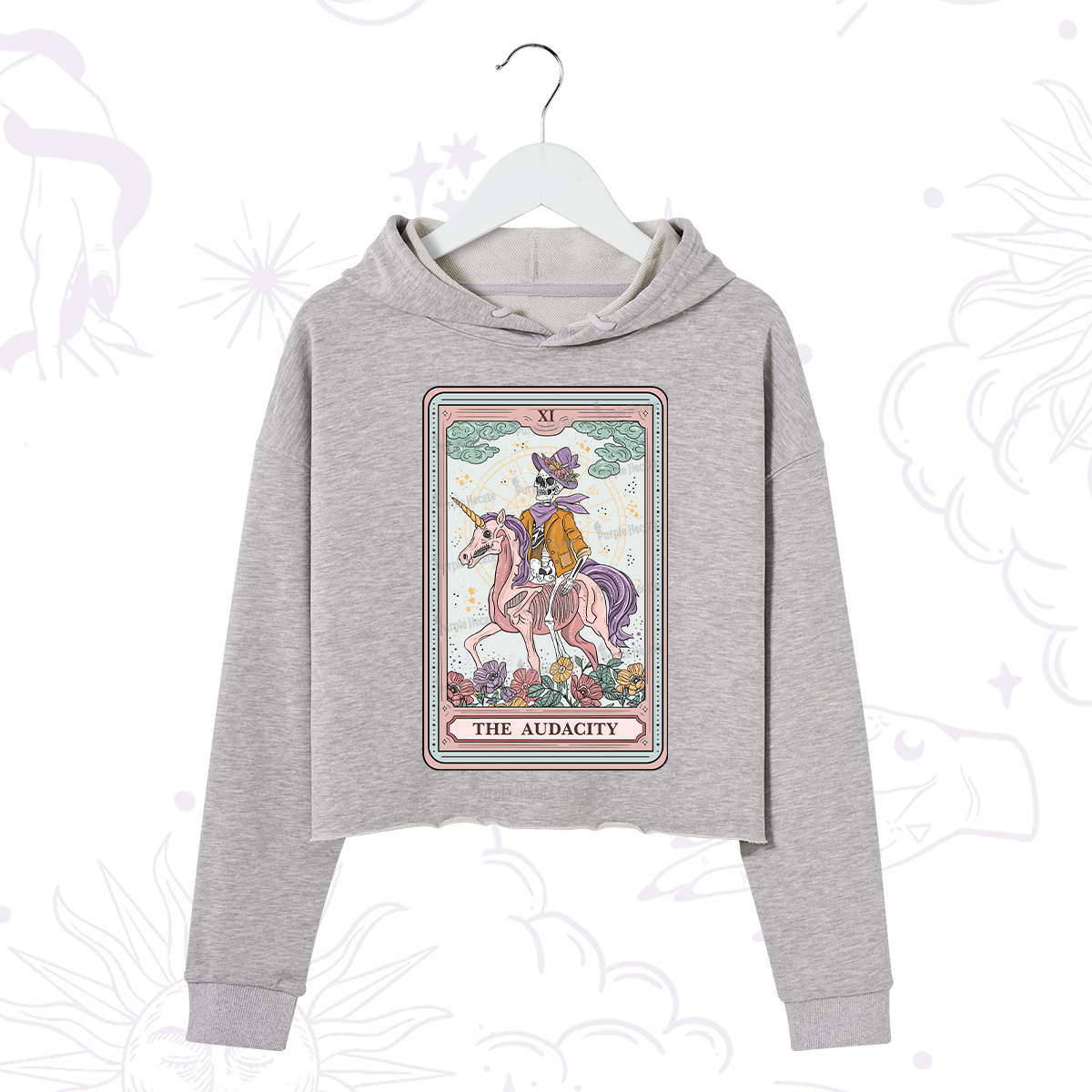 Purplehecate The Audacity Tarot Card Crop Hoodie
