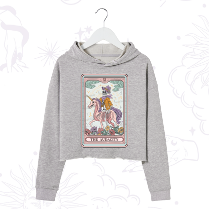 Purplehecate The Audacity Tarot Card Crop Hoodie
