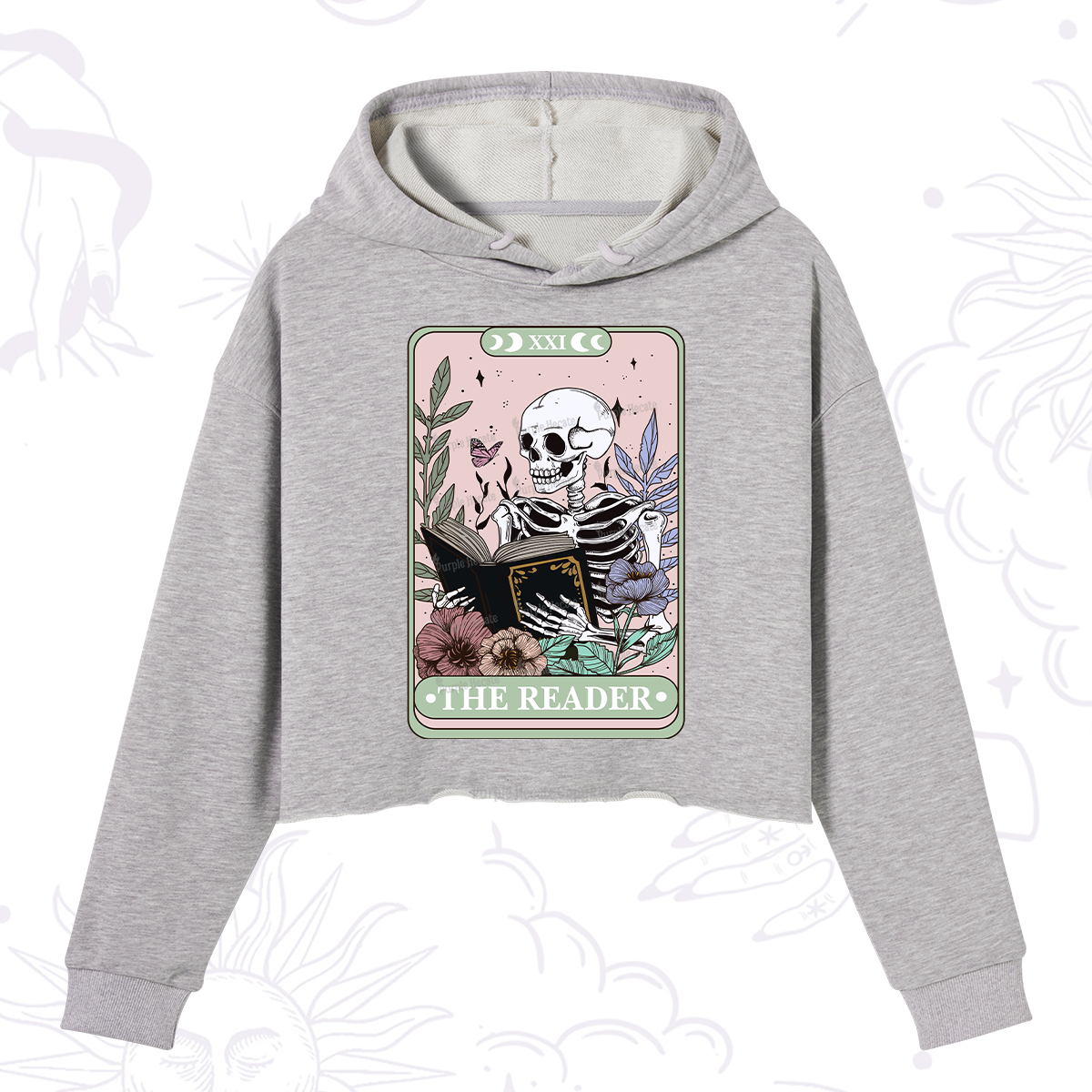 Purplehecate The Reader's Tarot Crop Hoodie
