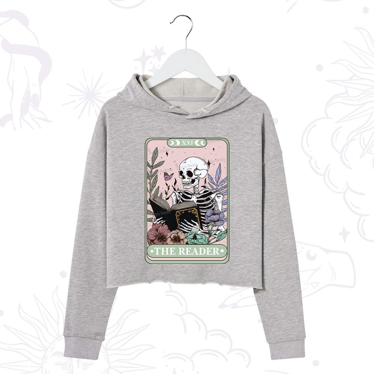 Purplehecate The Reader's Tarot Crop Hoodie