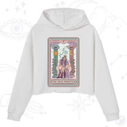 Purplehecate The High Priestess Tarot Card Crop Hoodie