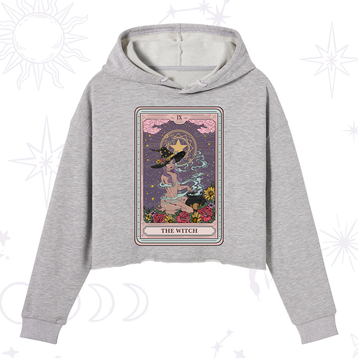 Purplehecate The Witch Tarot Crop Hoodie