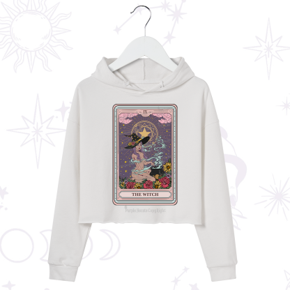 Purplehecate The Witch Tarot Crop Hoodie