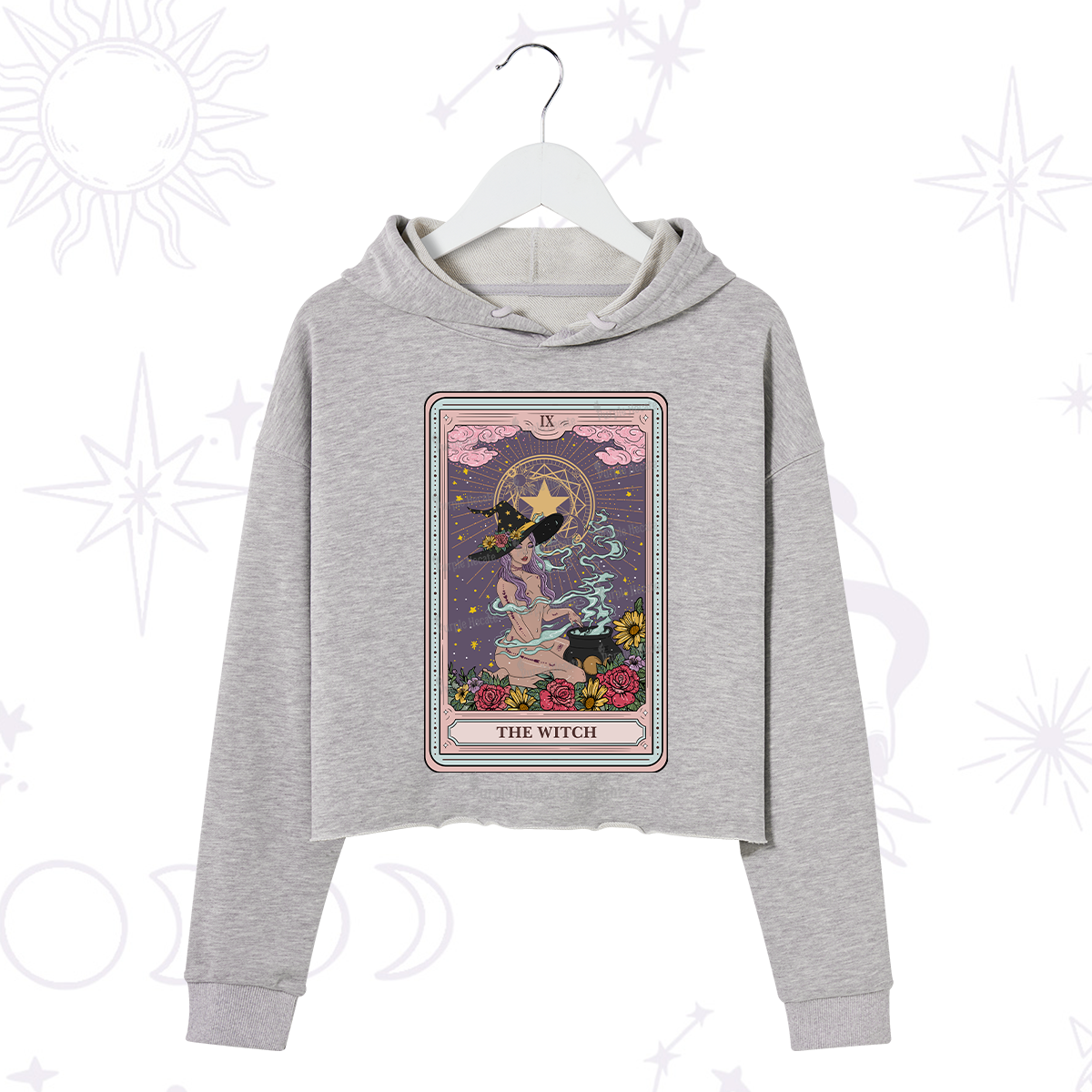Purplehecate The Witch Tarot Crop Hoodie