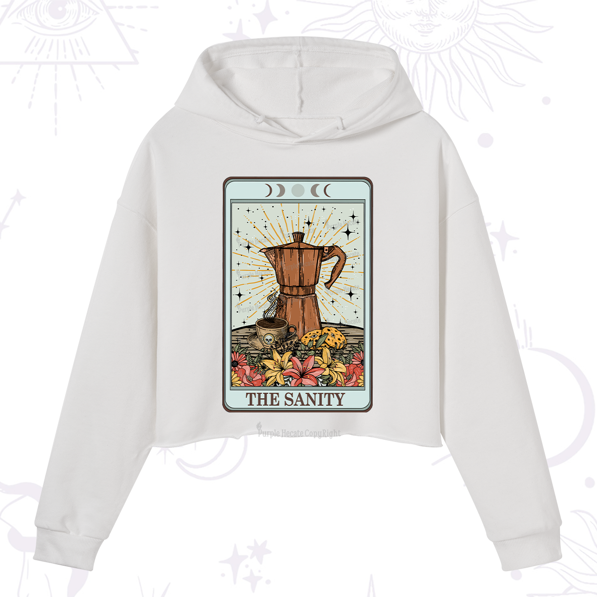 Purplehecate The Sanity Tarot Crop Hoodie