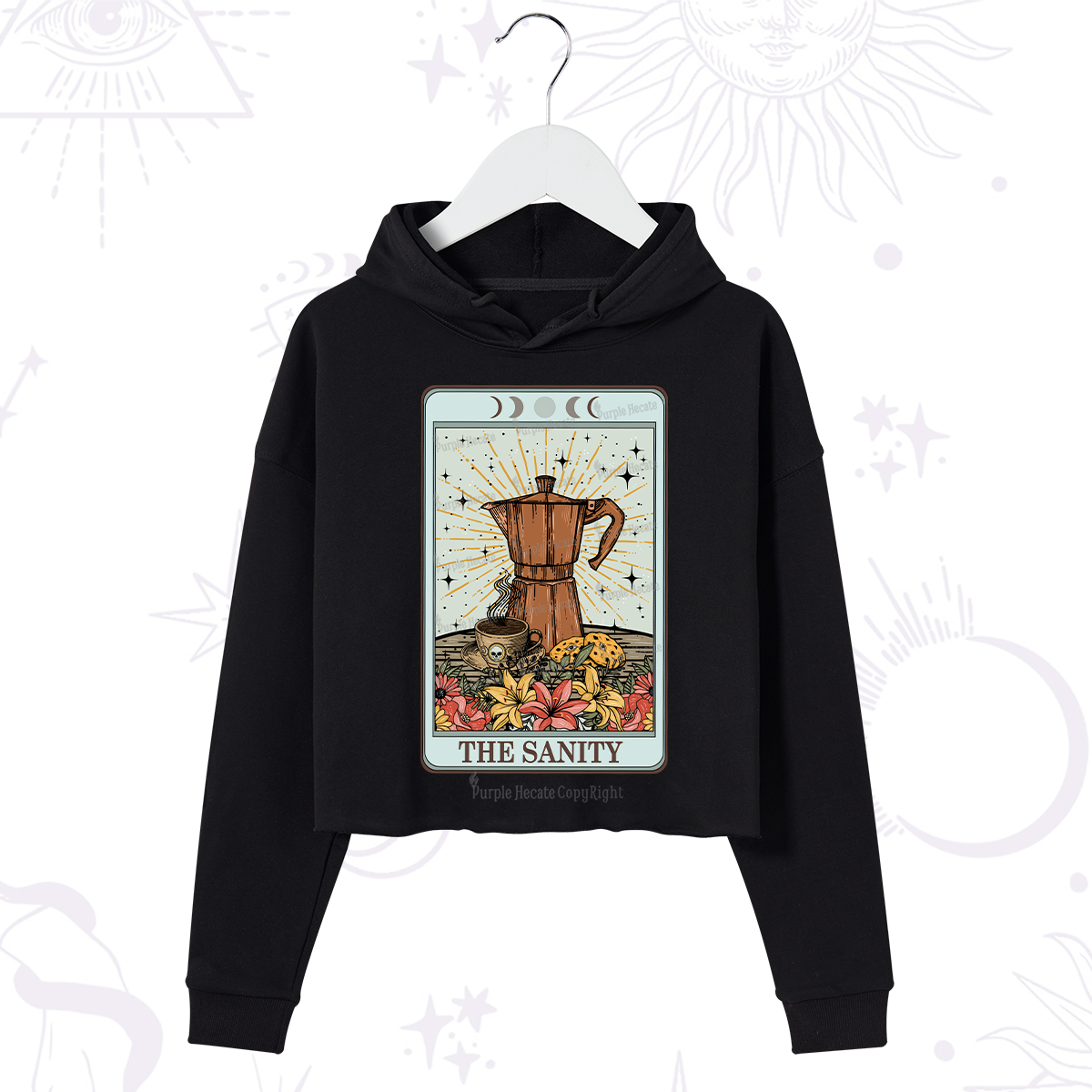 Purplehecate The Sanity Tarot Crop Hoodie