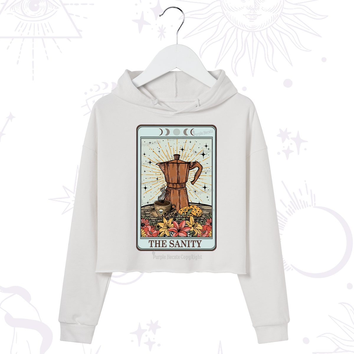Purplehecate The Sanity Tarot Crop Hoodie