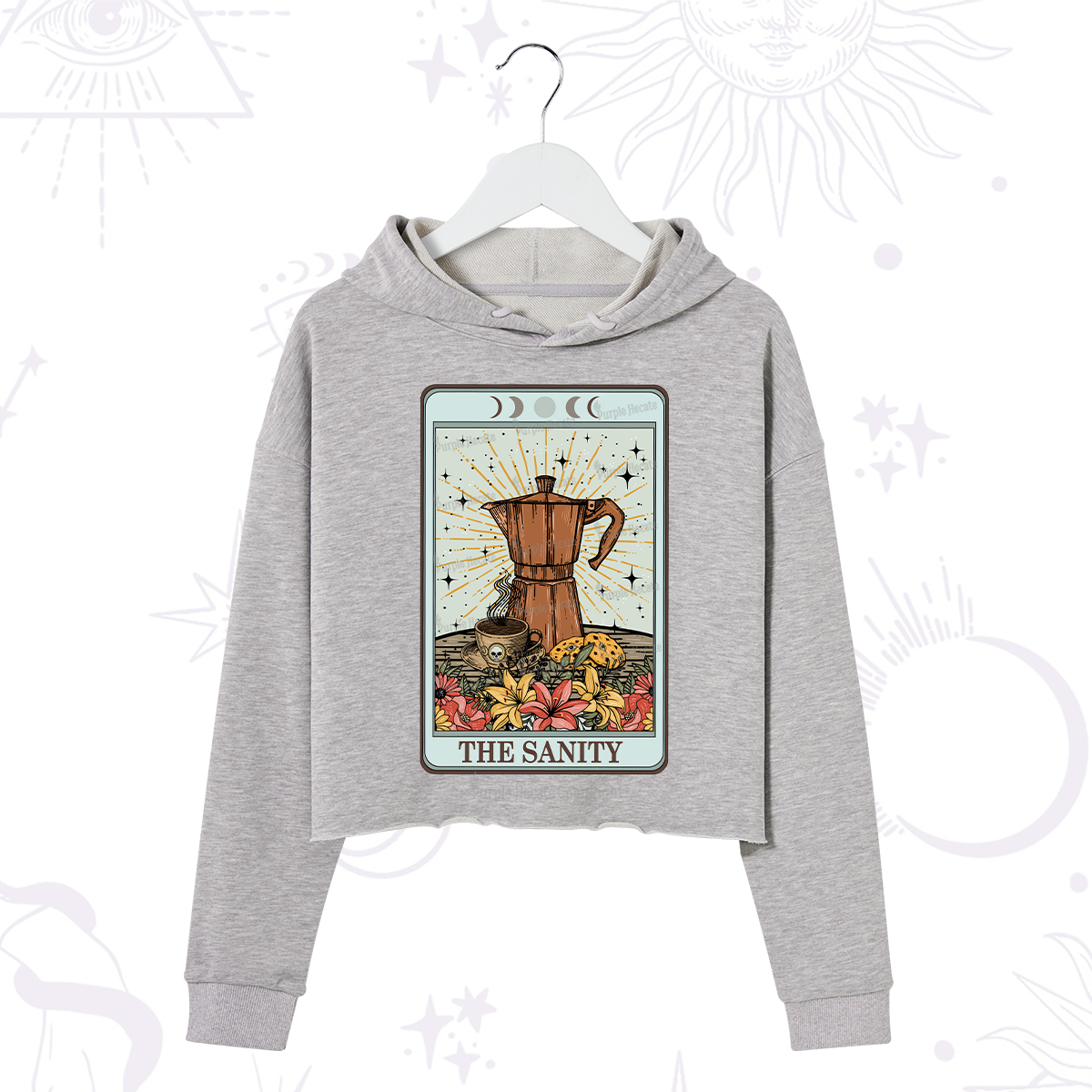 Purplehecate The Sanity Tarot Crop Hoodie
