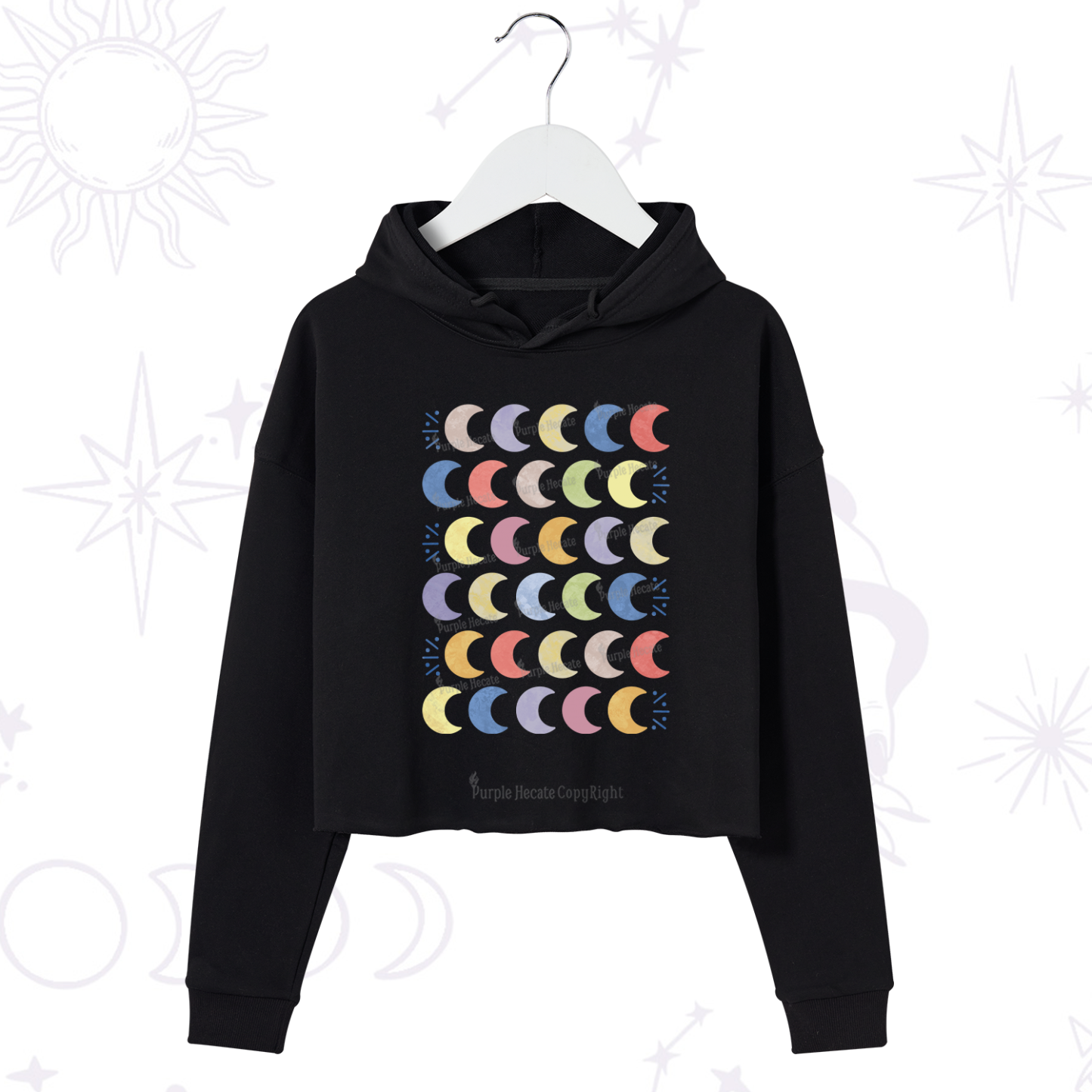 Purplehecate Every Phase Of Me Crop Hoodie