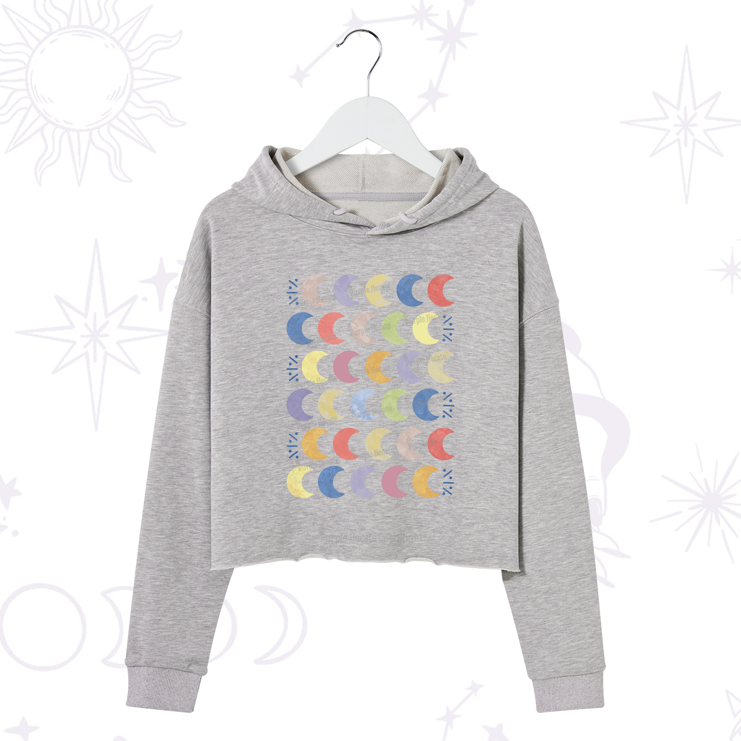 Purplehecate Every Phase Of Me Crop Hoodie