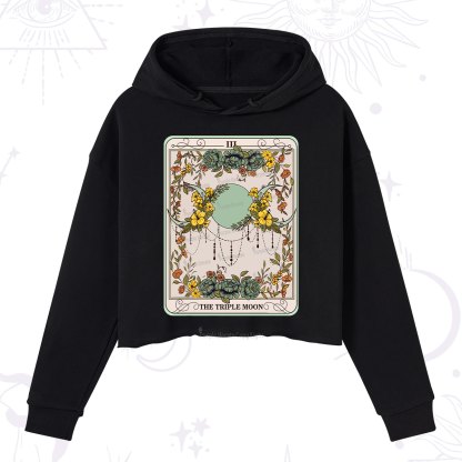 Purplehecate The Triple Moon Tarot Crop Hoodie