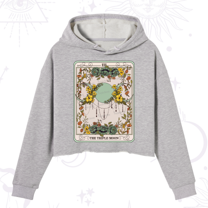 Purplehecate The Triple Moon Tarot Crop Hoodie