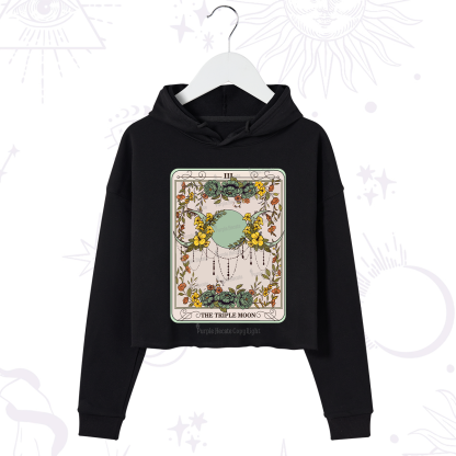 Purplehecate The Triple Moon Tarot Crop Hoodie