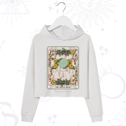 Purplehecate The Triple Moon Tarot Crop Hoodie