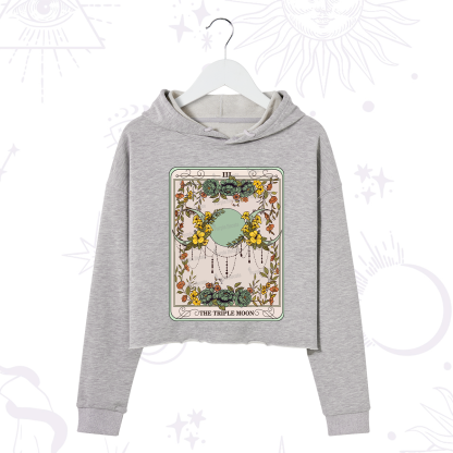 Purplehecate The Triple Moon Tarot Crop Hoodie