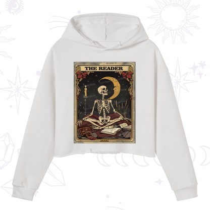 Purplehecate The Reader Tarot Card Crop Hoodie