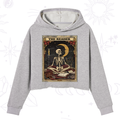 Purplehecate The Reader Tarot Card Crop Hoodie