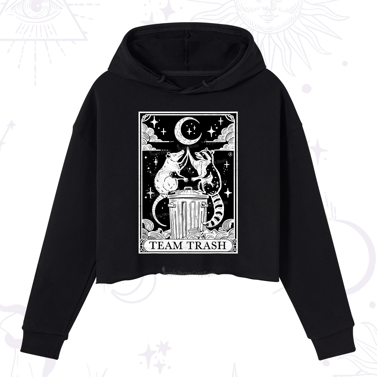 Purplehecate The Team Trash Tarot Crop Hoodie