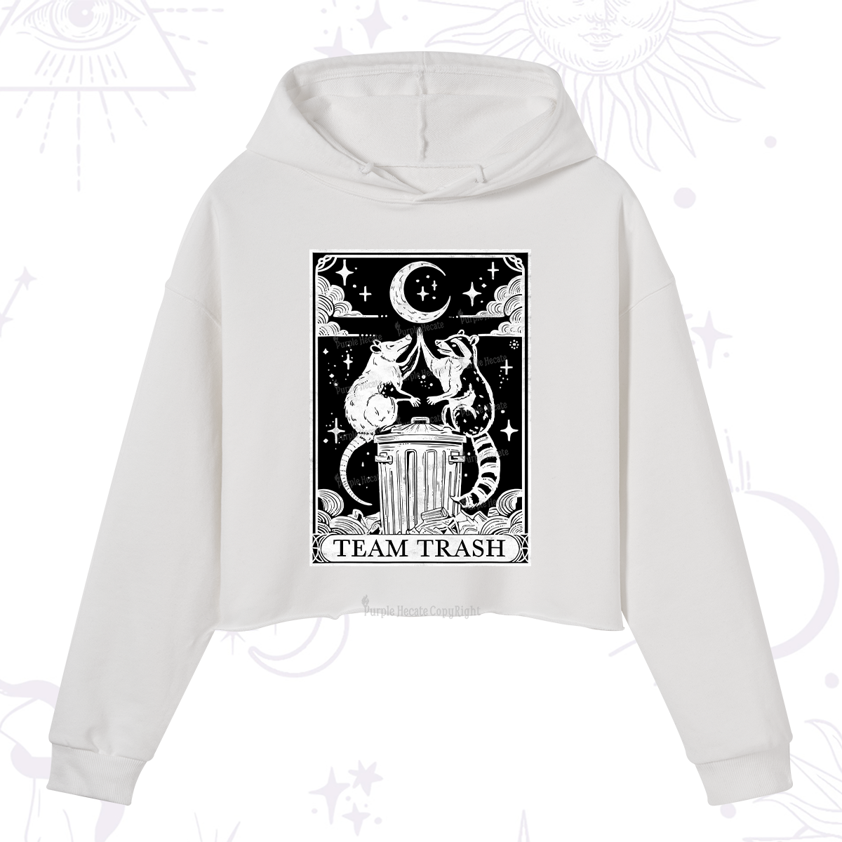 Purplehecate The Team Trash Tarot Crop Hoodie