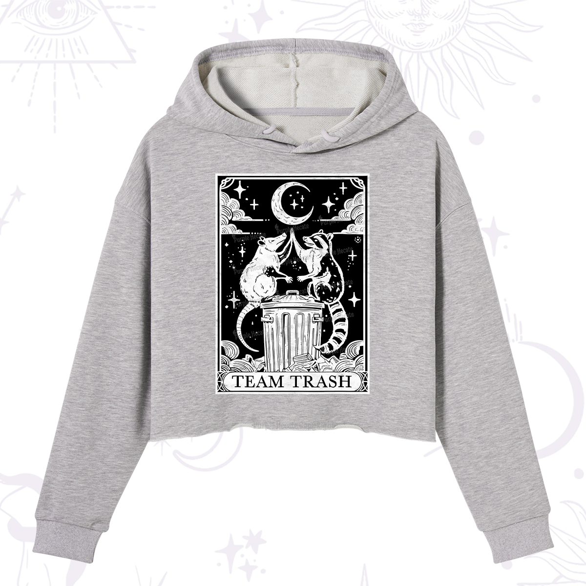 Purplehecate The Team Trash Tarot Crop Hoodie
