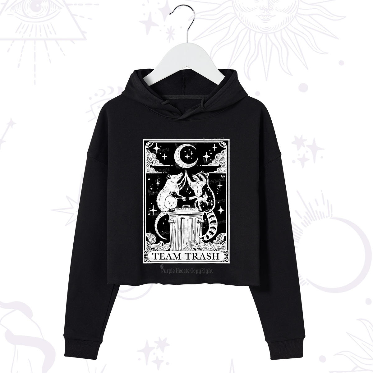 Purplehecate The Team Trash Tarot Crop Hoodie